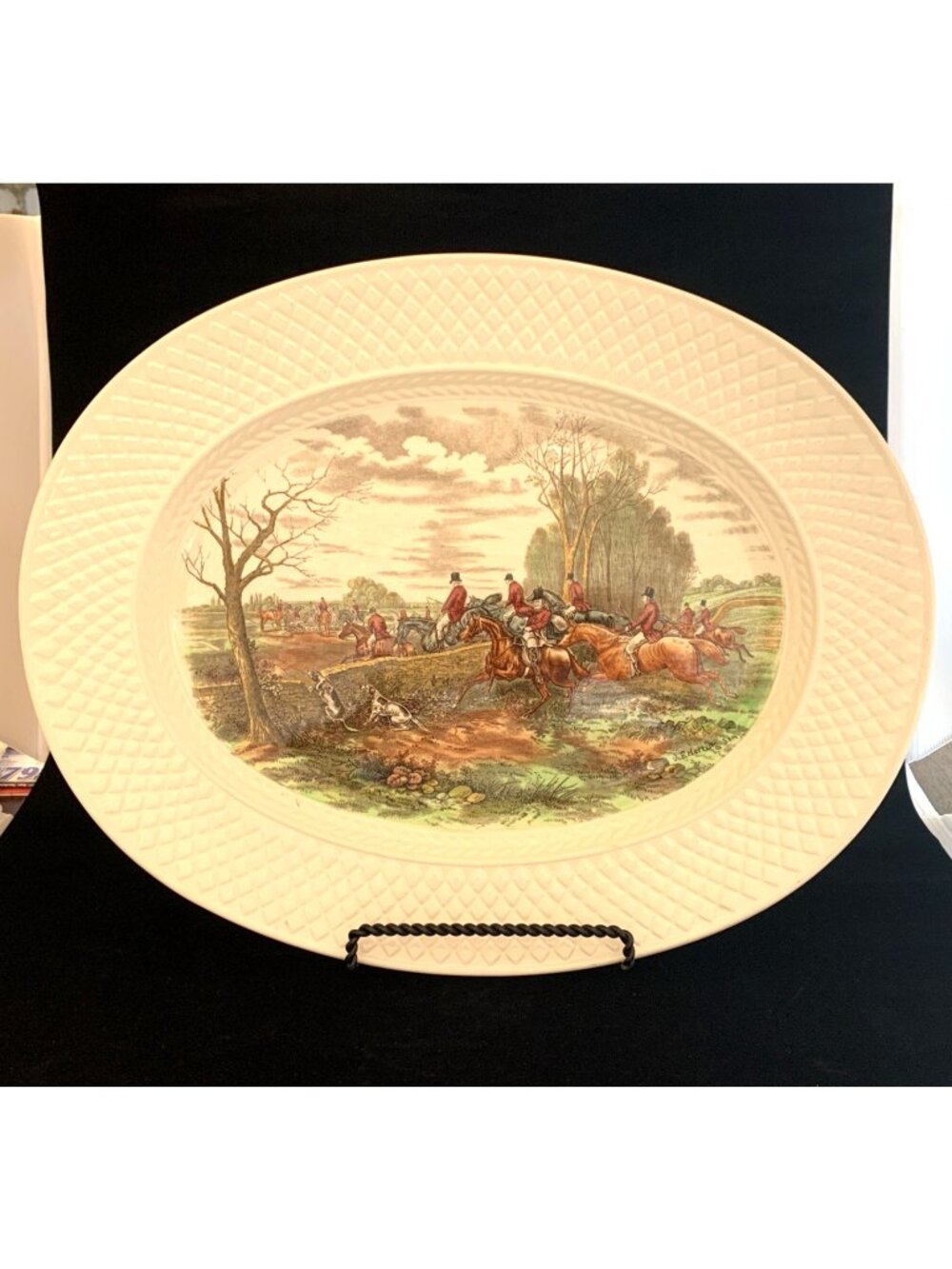 Spode Copeland Mansard Hunt The Kill JF Herring 18" Oval Serving Platter England